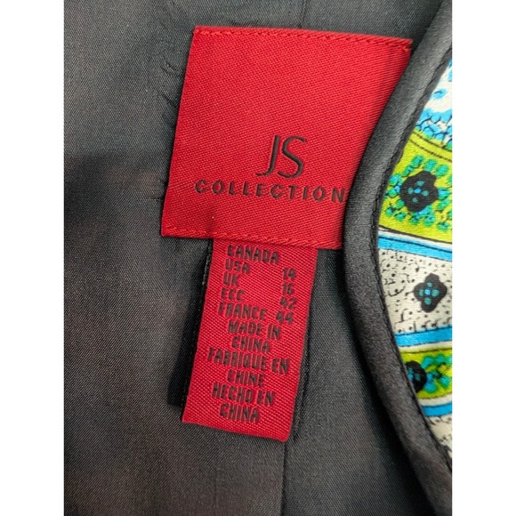 JS Collection Silk Paisley Women's Jacket Mandarin Collar Designer Size 14 USA - Picture 2 of 12